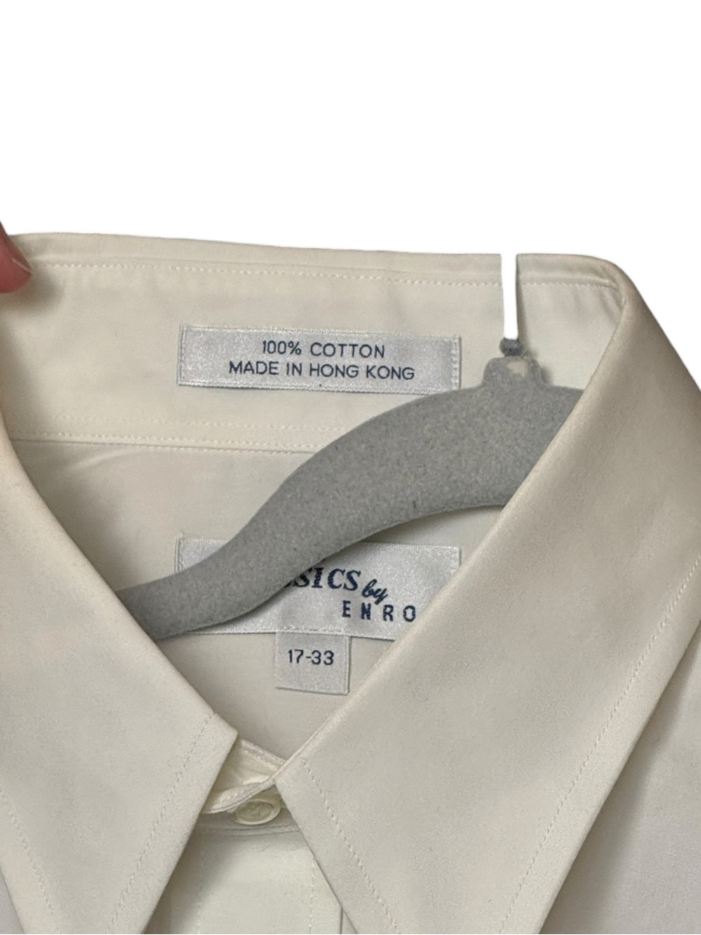 Vintage Classics by Enro White 100% Cotton Dress Shirt 17-33 Made in Hong Kong - Picture 6 of 9